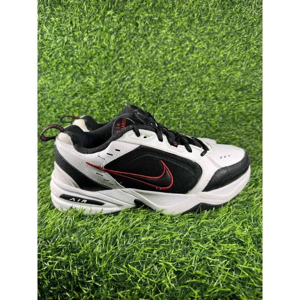 Nike Air Monarch IV Mens White Black Red Sneakers 415445-101 Size 10.5